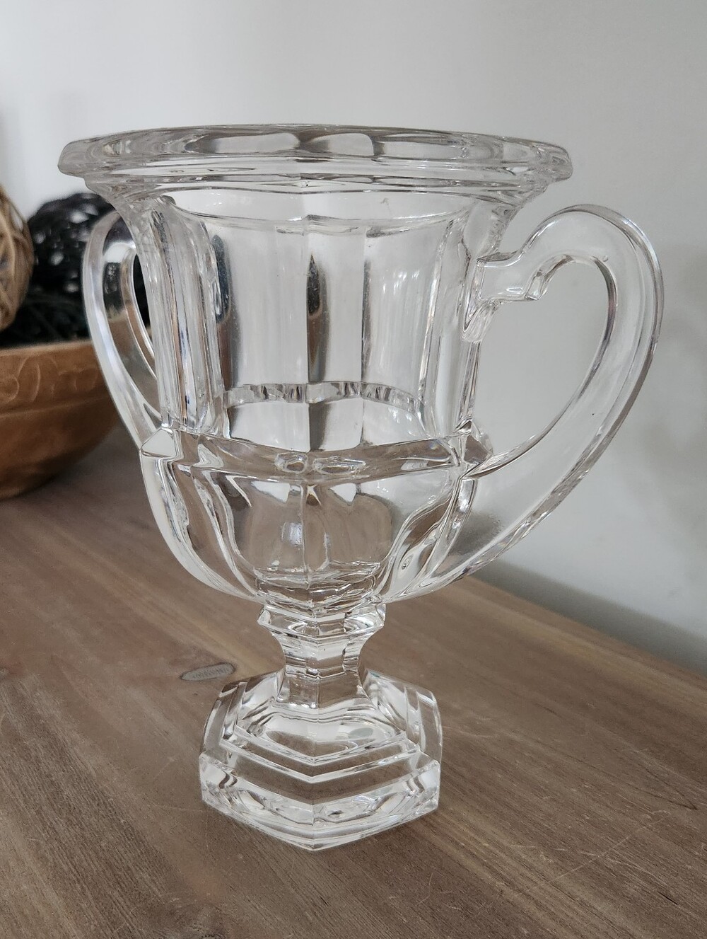 Tiffany & Co Crystal Loving Cup Trophy Vase Double Heart Handles 7” Decor Home - Picture 6 of 15